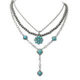 109248, 3 PIECE WESTERN TURQUOISE NAVAJO BEADED NECKLACE