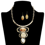 109255, GEOMETRIC MARBLE CELLULOID ACETATE ACCENT STATMENT NECKLACE