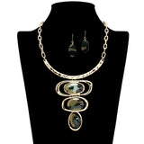109255, GEOMETRIC MARBLE CELLULOID ACETATE ACCENT STATMENT NECKLACE
