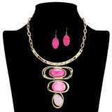 109255, GEOMETRIC MARBLE CELLULOID ACETATE ACCENT STATMENT NECKLACE