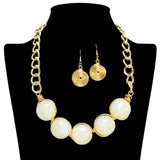 109259, ELEGANT GLITTER BALL STATEMENT NECKLACE