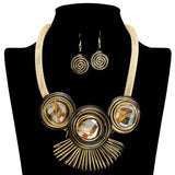 109277, GEOMETRIC CRYSTAL ACCENT COIL STATEMENT NECKLACE