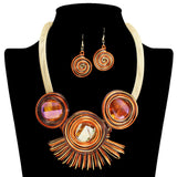 109277, GEOMETRIC CRYSTAL ACCENT COIL STATEMENT NECKLACE