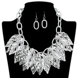 109281, BOLD LEAF CLUSTER STATEMENT NECKLACE