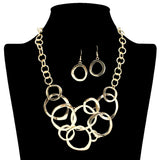 109284, ABSTRACT OPEN CIRCLES BOLD STATEMENT NECKLACE