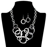 109284, ABSTRACT OPEN CIRCLES BOLD STATEMENT NECKLACE