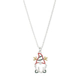 109288, CHRISTMAS CRYSTAL RHINESTONE GNOME PENDANT NECKLACE