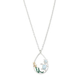 109289, OCEAN INSPIRED TURTLE ENAMEL ACCENT TEARDROP PENDANT NECKLACE