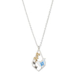 109292, BUTTERFLY ENAMEL ACCENT GEOMETRIC PENDANT NECKLACE