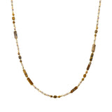 109296, RECTANGLE NATURAL STONE ACCENT BEADED NECKLACE