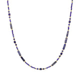 109296, RECTANGLE NATURAL STONE ACCENT BEADED NECKLACE