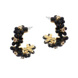 109298, SPARKLE CRYSTAL FLORAL HOOP EARRING