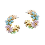 109298, SPARKLE CRYSTAL FLORAL HOOP EARRING
