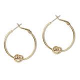 109299, KNOT ACCENT MINIMALIST HOOP EARRING