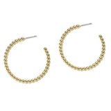 109301, ROUND BALL TEXTURED BEAD HOOP EARRING