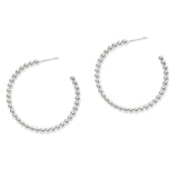 109301, ROUND BALL TEXTURED BEAD HOOP EARRING