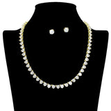 109307, LUXURY CUBIC ZIRCONIA NECKLACE AND STUD EARRING SET