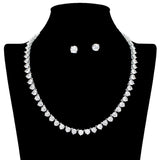 109307, LUXURY CUBIC ZIRCONIA NECKLACE AND STUD EARRING SET