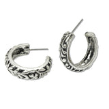 109310, WESTERN FLORAL TEXTURED HOOP EARRING