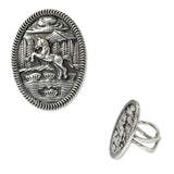109318, WESTERN HORSE ENGRAVED STATEMENT RING