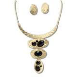 109332, GEOMETRIC RESIN RHINESTONE ACCENT STATEMENT NECKLACE