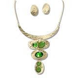 109332, GEOMETRIC RESIN RHINESTONE ACCENT STATEMENT NECKLACE