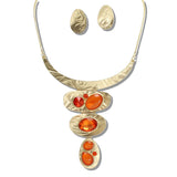 109332, GEOMETRIC RESIN RHINESTONE ACCENT STATEMENT NECKLACE