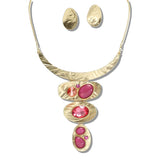 109332, GEOMETRIC RESIN RHINESTONE ACCENT STATEMENT NECKLACE