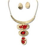 109332, GEOMETRIC RESIN RHINESTONE ACCENT STATEMENT NECKLACE