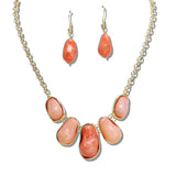 109333, BEAN RESIN NATURAL STONE NECKLACE