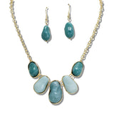 109333, BEAN RESIN NATURAL STONE NECKLACE