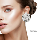 109334, WAVY DISC HAMMERED TEXTURE CLIP ON EARRING