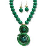 109334, ROUND SPIRAL BOLD BALL BEADED NECKLACE