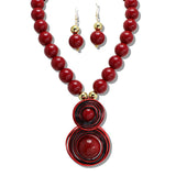 109334, ROUND SPIRAL BOLD BALL BEADED NECKLACE