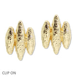 109335, TEXTURED TRIPLE ROW CLIP ON EARRING