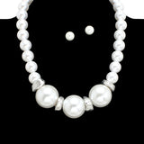 109337, BOLD BALL PEARL BEADED NECKLACE