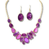 109337, GEOMETRIC ENAMEL ACCENT STATEMENT NECKLACE