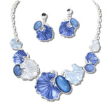 109338, ENAMEL ABSTRACT PETAL STATEMENT NECKLACE