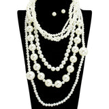 109339, BOLD MULTI LAYERED PEARL NECKLACE