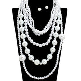 109339, BOLD MULTI LAYERED PEARL NECKLACE
