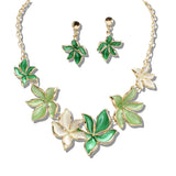 109339, ENAMEL FLOWER STATMENT NECKLACE