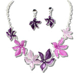 109339, ENAMEL FLOWER STATMENT NECKLACE