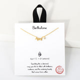 109340, BIRTHSTONE 18K GOLD DIPPED DAINTY CUBIC ZIRCONIA ACCENT NECKLACE