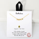 109340, BlRTHSTONE 18K GOLD DIPPED DAINTY CUBIC ZIRCONIA ACCENT NECKLACE