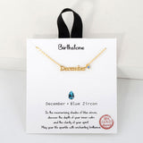 109340, BlRTHSTONE 18K GOLD DIPPED DAINTY CUBIC ZIRCONIA ACCENT NECKLACE