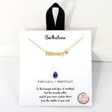 109340, BIRTHSTONE 18K GOLD DIPPED DAINTY CUBIC ZIRCONIA ACCENT NECKLACE