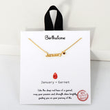 109340, BIRTHSTONE 18K GOLD DIPPED DAINTY CUBIC ZIRCONIA ACCENT NECKLACE