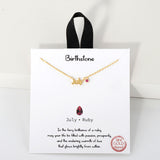 109340, BlRTHSTONE 18K GOLD DIPPED DAINTY CUBIC ZIRCONIA ACCENT NECKLACE