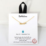 109340, BIRTHSTONE 18K GOLD DIPPED DAINTY CUBIC ZIRCONIA ACCENT NECKLACE