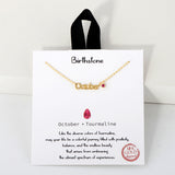 109340, BlRTHSTONE 18K GOLD DIPPED DAINTY CUBIC ZIRCONIA ACCENT NECKLACE